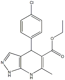 ethyl 4-(4-chlorophenyl)-6-methyl-4,7-dihydro-1H-pyrazolo[3,4-b]pyridine-5-carboxylate,,结构式