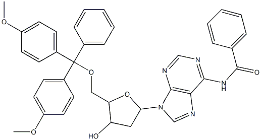 N-[9-(5-{[bis(4-methoxyphenyl)(phenyl)methoxy]methyl}-4-hydroxytetrahydrofuran-2-yl)-9H-purin-6-yl]benzamide Structure