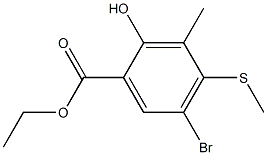 ethyl 5-bromo-2-hydroxy-3-methyl-4-(methylsulfanyl)benzenecarboxylate