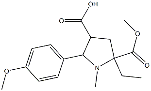 5-ethyl-5-(methoxycarbonyl)-2-(4-methoxyphenyl)-1-methyl-3-pyrrolidinecarboxylic acid