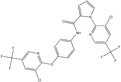 1-[3-chloro-5-(trifluoromethyl)-2-pyridinyl]-N-(4-{[3-chloro-5-(trifluoromethyl)-2-pyridinyl]oxy}phenyl)-1H-pyrrole-2-carboxamide 化学構造式