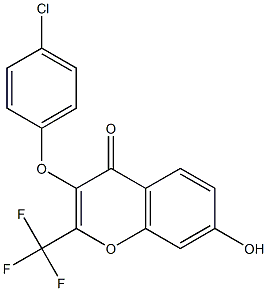 3-(4-chlorophenoxy)-7-hydroxy-2-(trifluoromethyl)-4H-chromen-4-one Structure