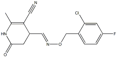 4-({[(2-chloro-4-fluorobenzyl)oxy]imino}methyl)-2-methyl-6-oxo-1,4,5,6-tetrahydro-3-pyridinecarbonitrile,,结构式
