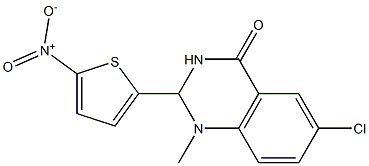 6-chloro-1-methyl-2-(5-nitro-2-thienyl)-1,2,3,4-tetrahydroquinazolin-4-one|