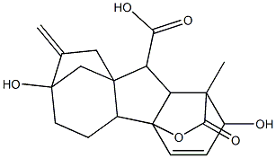5,12-dihydroxy-11-methyl-6-methylene-16-oxo-15-oxapentacyclo[9.3.2.1~5,8~.0~1,10~.0~2,8~]heptadec-13-ene-9-carboxylic acid 化学構造式