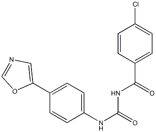 N-(4-chlorobenzoyl)-N'-[4-(1,3-oxazol-5-yl)phenyl]urea 化学構造式