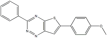 6-(4-methoxyphenyl)-3-phenylthieno[2,3-e][1,2,4]triazine 结构式