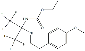 ethyl N-[2,2,2-trifluoro-1-[(4-methoxyphenethyl)amino]-1-(trifluoromethyl)ethyl]carbamate Struktur