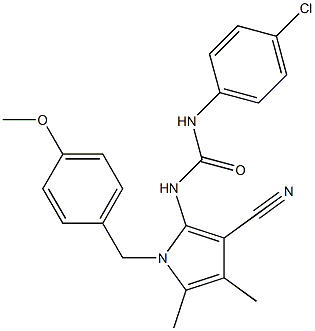 N-(4-chlorophenyl)-N'-[3-cyano-1-(4-methoxybenzyl)-4,5-dimethyl-1H-pyrrol-2-yl]urea Structure