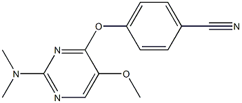 4-{[2-(dimethylamino)-5-methoxy-4-pyrimidinyl]oxy}benzenecarbonitrile Struktur