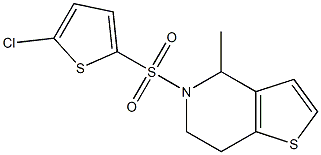 5-[(5-chloro-2-thienyl)sulfonyl]-4-methyl-4,5,6,7-tetrahydrothieno[3,2-c]pyridine,,结构式