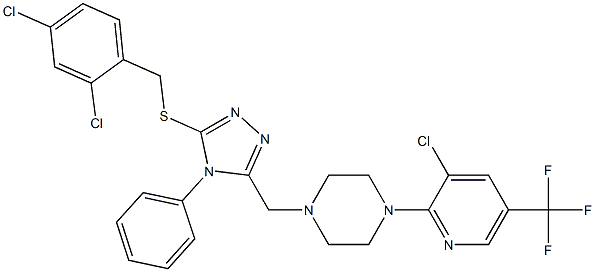 1-[3-chloro-5-(trifluoromethyl)-2-pyridinyl]-4-({5-[(2,4-dichlorobenzyl)sulfanyl]-4-phenyl-4H-1,2,4-triazol-3-yl}methyl)piperazine