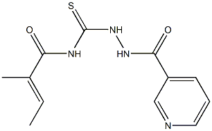 N1-{[2-(3-pyridylcarbonyl)hydrazino]carbothioyl}-2-methylbut-2-enamide Structure