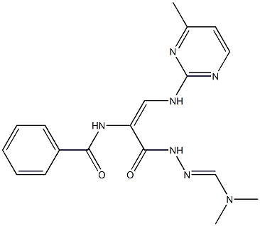 N-{1-({2-[(dimethylamino)methylene]hydrazino}carbonyl)-2-[(4-methyl-2-pyrimidinyl)amino]vinyl}benzenecarboxamide Structure