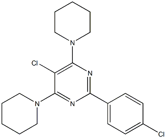 5-chloro-2-(4-chlorophenyl)-4,6-dipiperidinopyrimidine Struktur