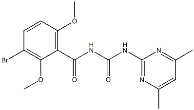 N-(3-bromo-2,6-dimethoxybenzoyl)-N'-(4,6-dimethylpyrimidin-2-yl)urea 结构式