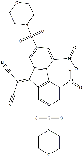 2-[2,7-di(morpholinosulfonyl)-4,5-dinitro-9H-fluoren-9-yliden]malononitrile Struktur