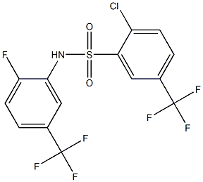 N1-[2-fluoro-5-(trifluoromethyl)phenyl]-2-chloro-5-(trifluoromethyl)benzene-1-sulfonamide Struktur