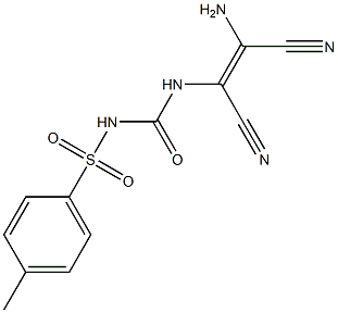 ({[(2-amino-1,2-dicyanovinyl)amino]carbonyl}amino)(4-methylphenyl)dioxo-lam bda~6~-sulfane 结构式