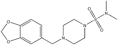 4-(1,3-benzodioxol-5-ylmethyl)-N,N-dimethyltetrahydro-1(2H)-pyrazinesulfonamide 结构式