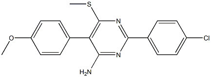  2-(4-chlorophenyl)-5-(4-methoxyphenyl)-6-(methylthio)pyrimidin-4-amine