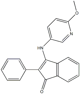 3-[(6-methoxy-3-pyridinyl)amino]-2-phenyl-1H-inden-1-one,,结构式