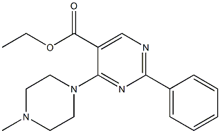 ethyl 4-(4-methylpiperazino)-2-phenyl-5-pyrimidinecarboxylate Struktur