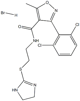 N4-[2-(4,5-dihydro-1H-imidazol-2-ylthio)ethyl]-3-(2,6-dichlorophenyl)-5-methylisoxazole-4-carboxamide hydrobromide,,结构式