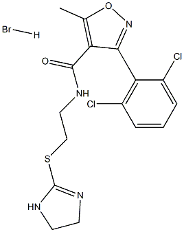 N4-[2-(4,5-dihydro-1H-imidazol-2-ylthio)ethyl]-3-(2,6-dichlorophenyl)-5-methylisoxazole-4-carboxamide hydrobromide 结构式