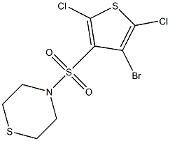 4-[(4-bromo-2,5-dichloro-3-thienyl)sulfonyl]thiomorpholine,,结构式