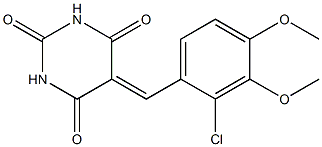 5-(2-chloro-3,4-dimethoxybenzylidene)hexahydropyrimidine-2,4,6-trione Struktur