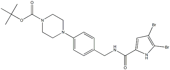 tert-butyl 4-[4-({[(4,5-dibromo-1H-pyrrol-2-yl)carbonyl]amino}methyl)phenyl]tetrahydro-1(2H)-pyrazinecarboxylate,,结构式