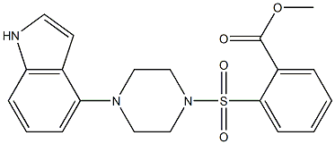 methyl 2-{[4-(1H-indol-4-yl)piperazino]sulfonyl}benzoate 结构式