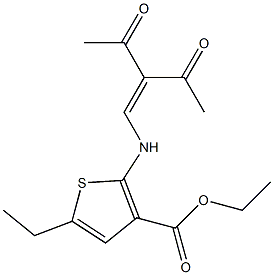 ethyl 2-[(2-acetyl-3-oxobut-1-enyl)amino]-5-ethylthiophene-3-carboxylate Structure