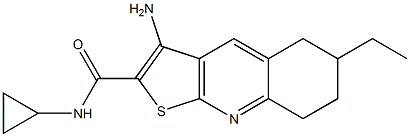 3-amino-N-cyclopropyl-6-ethyl-5,6,7,8-tetrahydrothieno[2,3-b]quinoline-2-carboxamide 结构式