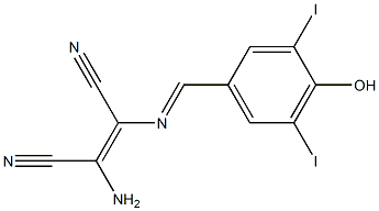 (Z)-2-amino-3-{[(E)-(4-hydroxy-3,5-diiodophenyl)methylidene]amino}-2-butenedinitrile
