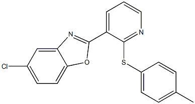 5-chloro-2-{2-[(4-methylphenyl)sulfanyl]-3-pyridinyl}-1,3-benzoxazole 结构式