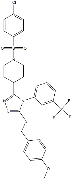 4-[({5-{1-[(4-chlorophenyl)sulfonyl]-4-piperidinyl}-4-[3-(trifluoromethyl)phenyl]-4H-1,2,4-triazol-3-yl}sulfanyl)methyl]phenyl methyl ether