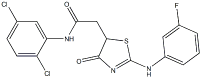 N1-(2,5-dichlorophenyl)-2-[2-(3-fluoroanilino)-4-oxo-4,5-dihydro-1,3-thiazol-5-yl]acetamide Struktur