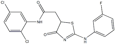 N1-(2,5-dichlorophenyl)-2-[2-(3-fluoroanilino)-4-oxo-4,5-dihydro-1,3-thiazol-5-yl]acetamide Structure