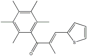 2-methyl-1-(2,3,4,5,6-pentamethylphenyl)-3-(2-thienyl)prop-2-en-1-one,,结构式