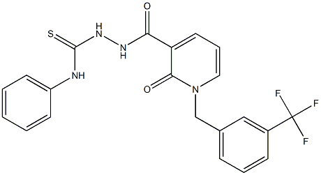 2-({2-oxo-1-[3-(trifluoromethyl)benzyl]-1,2-dihydro-3-pyridinyl}carbonyl)-N-phenyl-1-hydrazinecarbothioamide Struktur