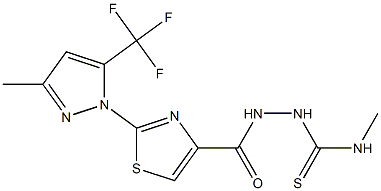 N-methyl-2-({2-[3-methyl-5-(trifluoromethyl)-1H-pyrazol-1-yl]-1,3-thiazol-4-yl}carbonyl)-1-hydrazinecarbothioamide,,结构式