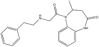 4-methyl-5-[2-(phenethylamino)acetyl]-1,3,4,5-tetrahydro-2H-1,5-benzodiazepin-2-one Structure