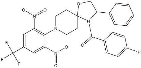  {8-[2,6-dinitro-4-(trifluoromethyl)phenyl]-3-phenyl-1-oxa-4,8-diazaspiro[4.5]dec-4-yl}(4-fluorophenyl)methanone