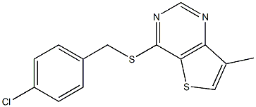 4-[(4-chlorobenzyl)thio]-7-methylthieno[3,2-d]pyrimidine,,结构式