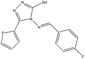 4-{[(E)-(4-fluorophenyl)methylidene]amino}-5-(2-thienyl)-4H-1,2,4-triazole-3-thiol Struktur