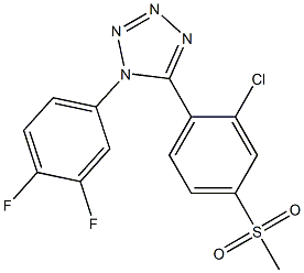 5-[2-chloro-4-(methylsulfonyl)phenyl]-1-(3,4-difluorophenyl)-1H-1,2,3,4-tetraazole 结构式
