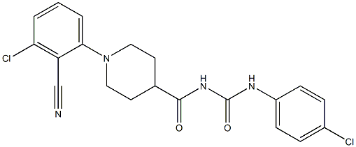 N-{[1-(3-chloro-2-cyanophenyl)-4-piperidyl]carbonyl}-N'-(4-chlorophenyl)urea Struktur