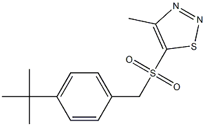 5-{[4-(tert-butyl)benzyl]sulfonyl}-4-methyl-1,2,3-thiadiazole 化学構造式